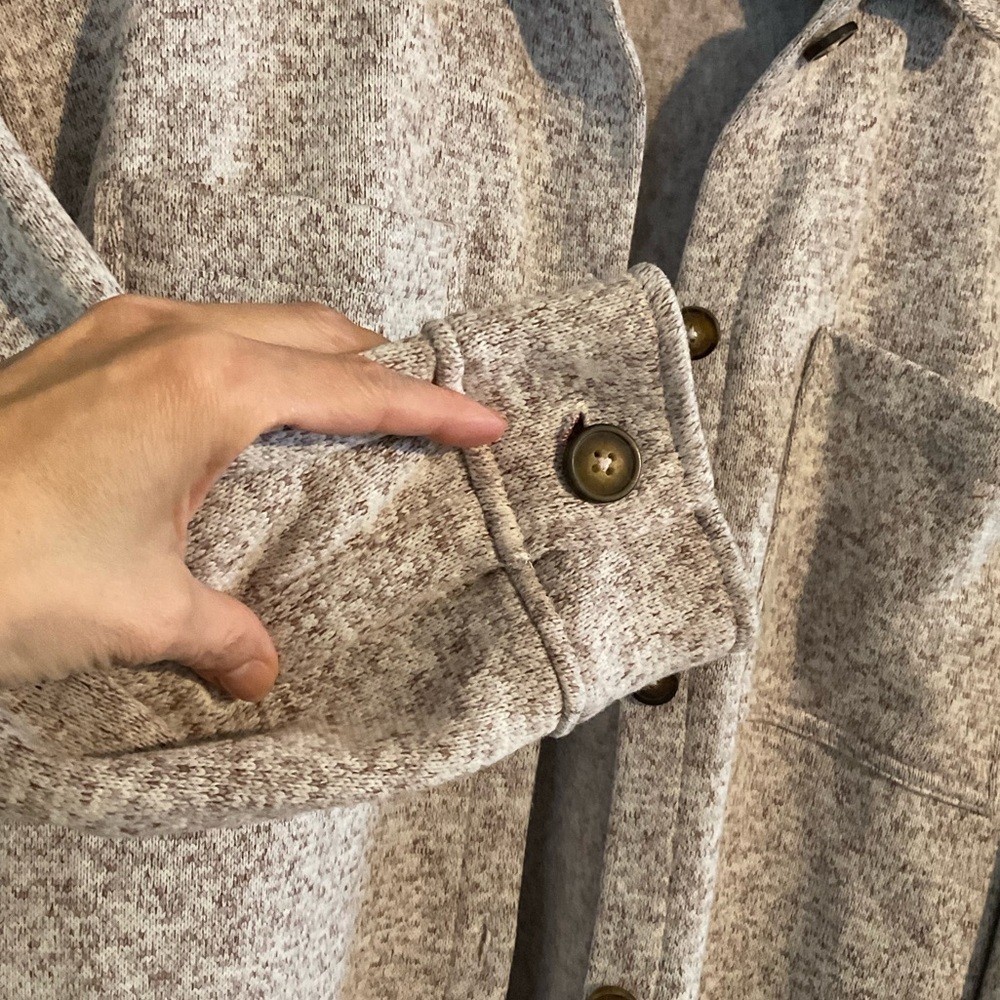 Madewell Heathered Light Gray Wool-Blend Button Jacket - Picture 3 of 8